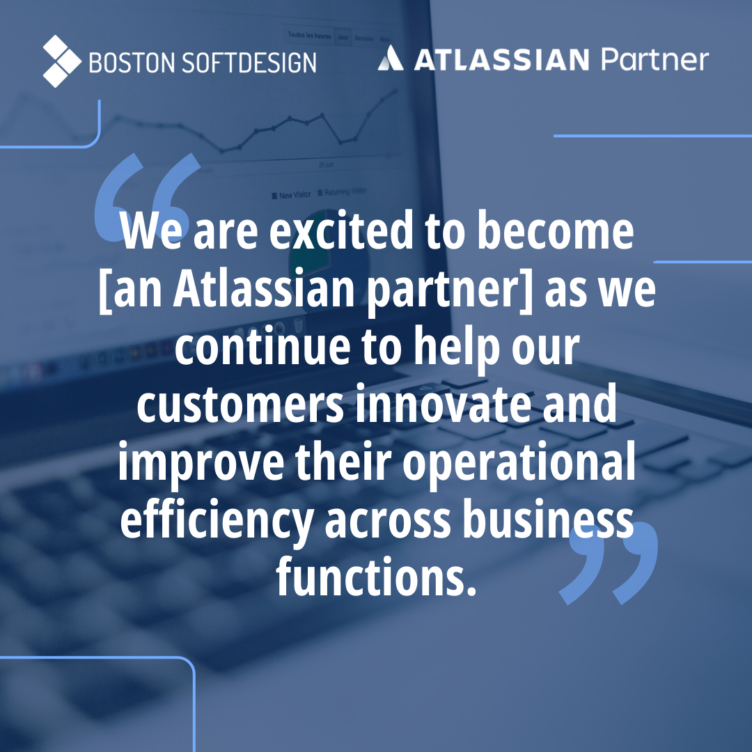 A quote that reads: "We are excited to become [an Atlassian partner] as we continue to help our customers innovate and improve their operational efficiency across business functions."